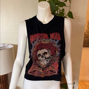Grateful Dead Graphic Skull Roses Muscle Tank Top